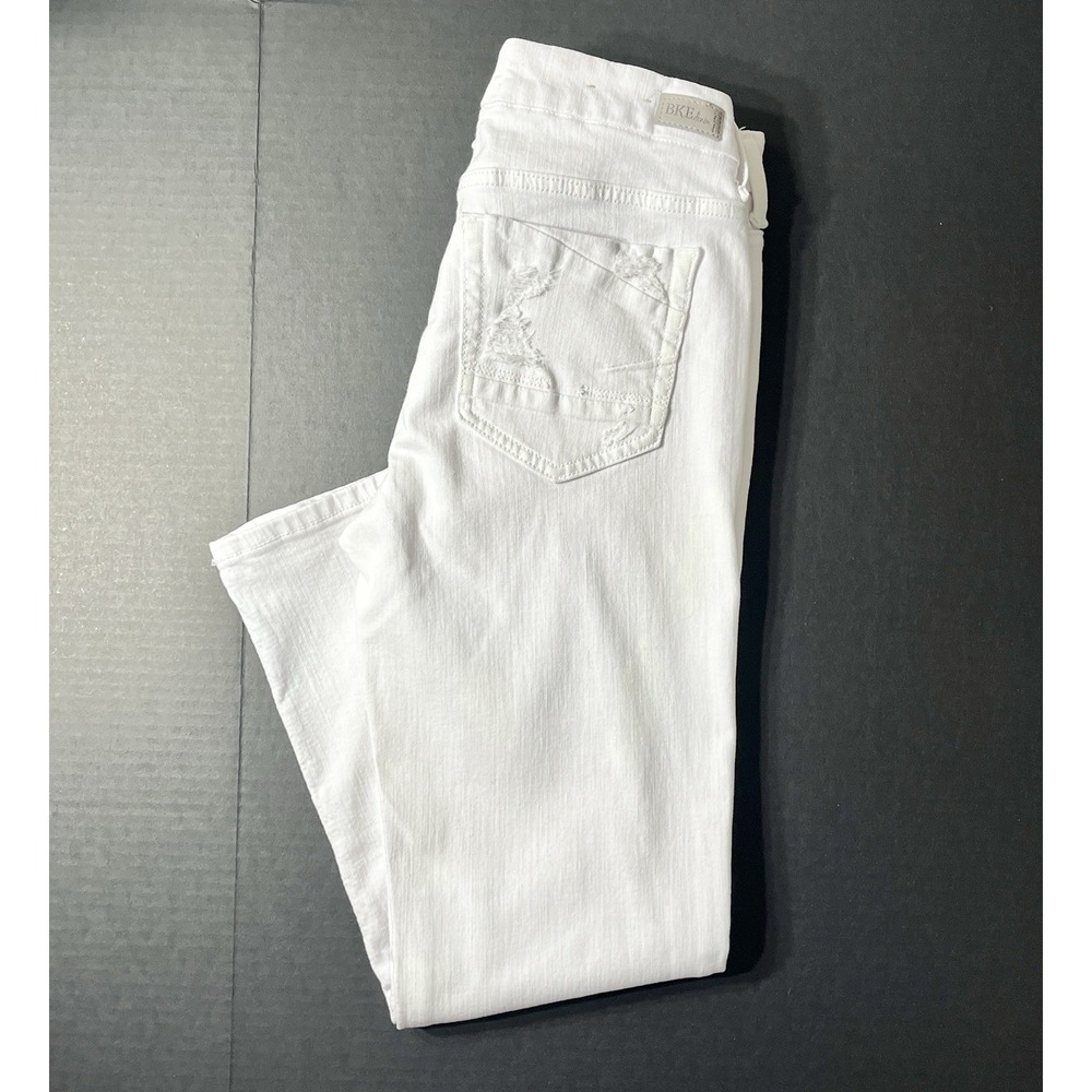 BKE Payton Jeans Women's 25 White Universal Fit Bootcut Nautical Cottagecore